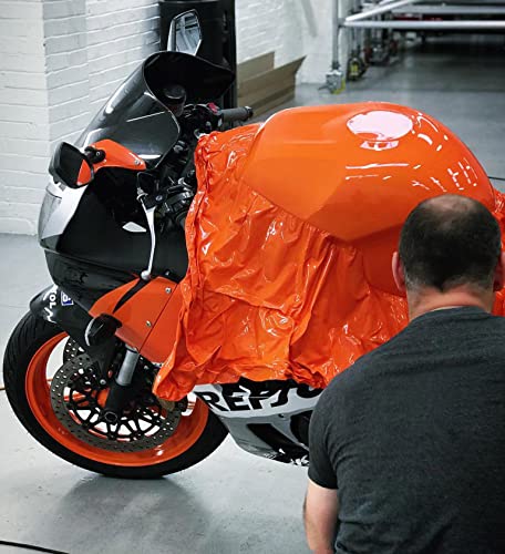 Image of HOME13 Vinyl Wrap Sheet for Car & Bike Self Adheisve Vinyl Wrap Sticker & Decal Roll Film Air Release Bubble Free (Orange Gloss Wrap, 24x100 Inches)