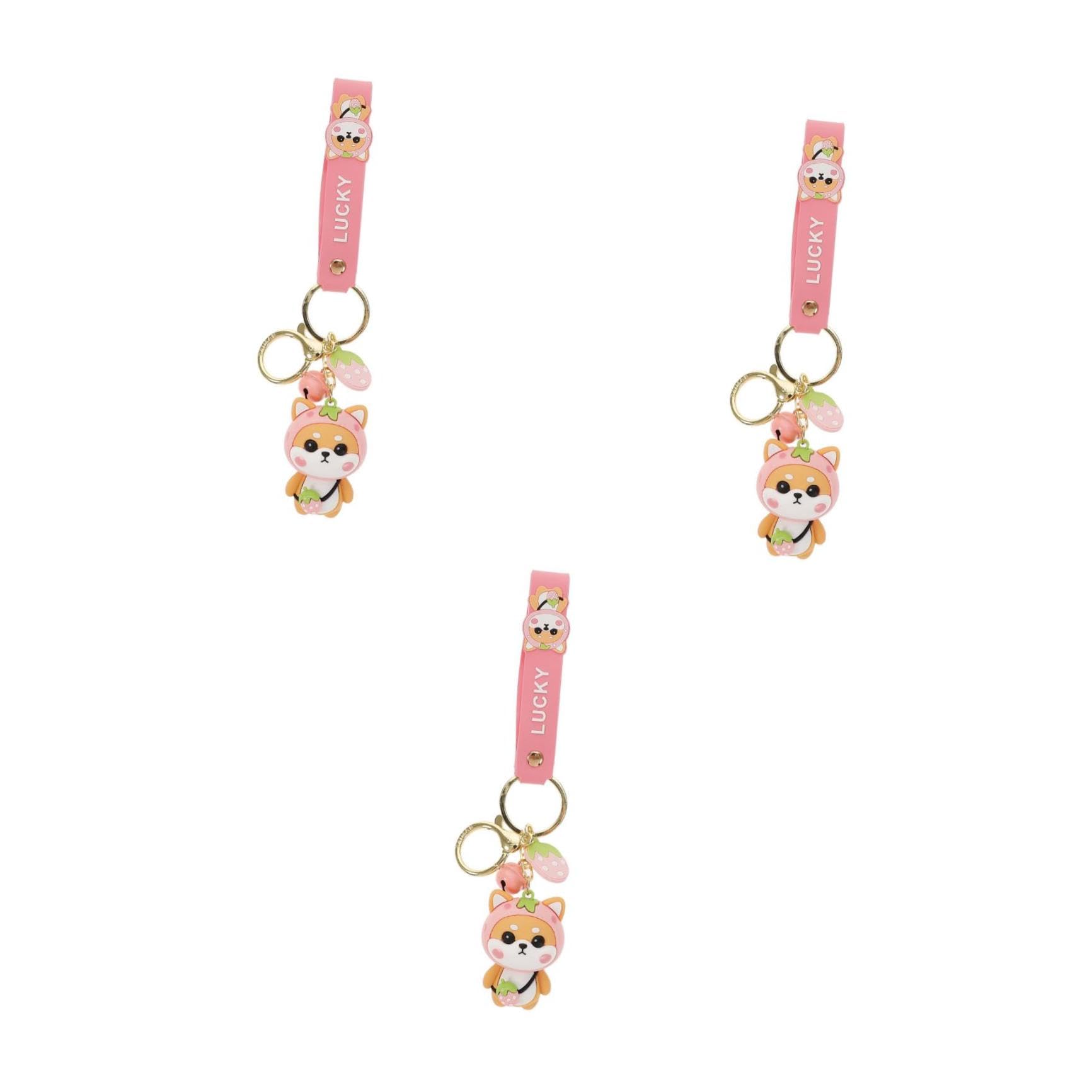 FRCOLOR Süßer Schlüsselanhänger für Kawaii Hundeschlüsselanhänger Cartoon Tier Design Dekorativer Schlüsselring für Taschen Rucksäcke Autoschlüssel Langlebig Praktisch