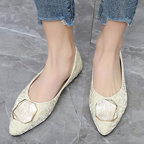 Women's Low Block Chunky Heels Dress Shoes Pointed Toe Soft Dress Wedding Shoes for Party Office Work Shoes Ballet Flats Shoes for Women Dressy3