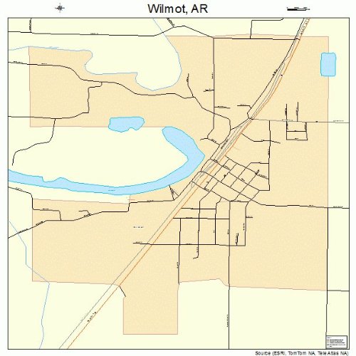 Large Street & Road Map of Wilmot, Arkansas AR Printed poster size