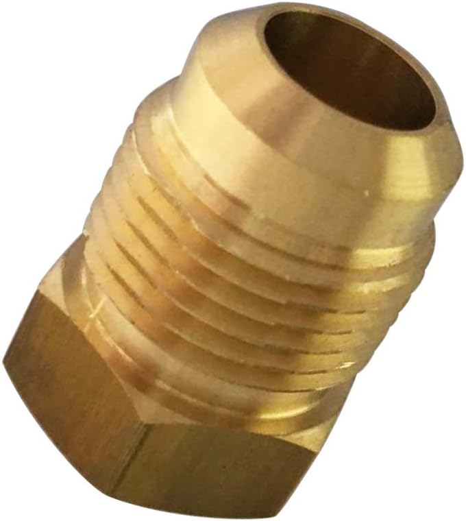 Brass 45 Degree Flare 1/2" OD Plug, SAE Flared Tube Fitting, Seal Plugs, 5pcs