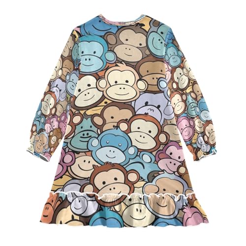 Nightgowns Sleepwear Lightweight Nightdress Soft Pajamas Dress Blue Brown Grey Monkey for 3-10 Years2