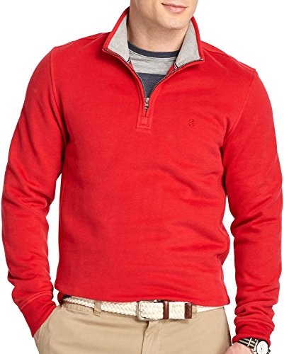 IZOD Men's Big and Tall Solid Sueded Fleece 1/4 Zip Pullover