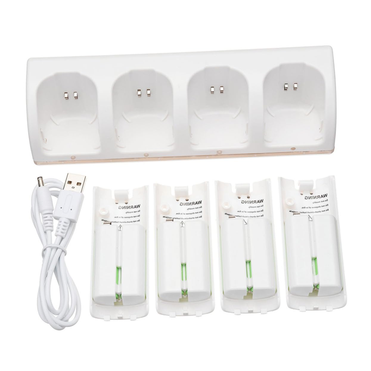 Holibanna 1 Set 4 Batterie in carica caricabatterie usb caricatore usbc usb pile d caricabatteria a slot stazione di ricarica della batteria plastica bianca