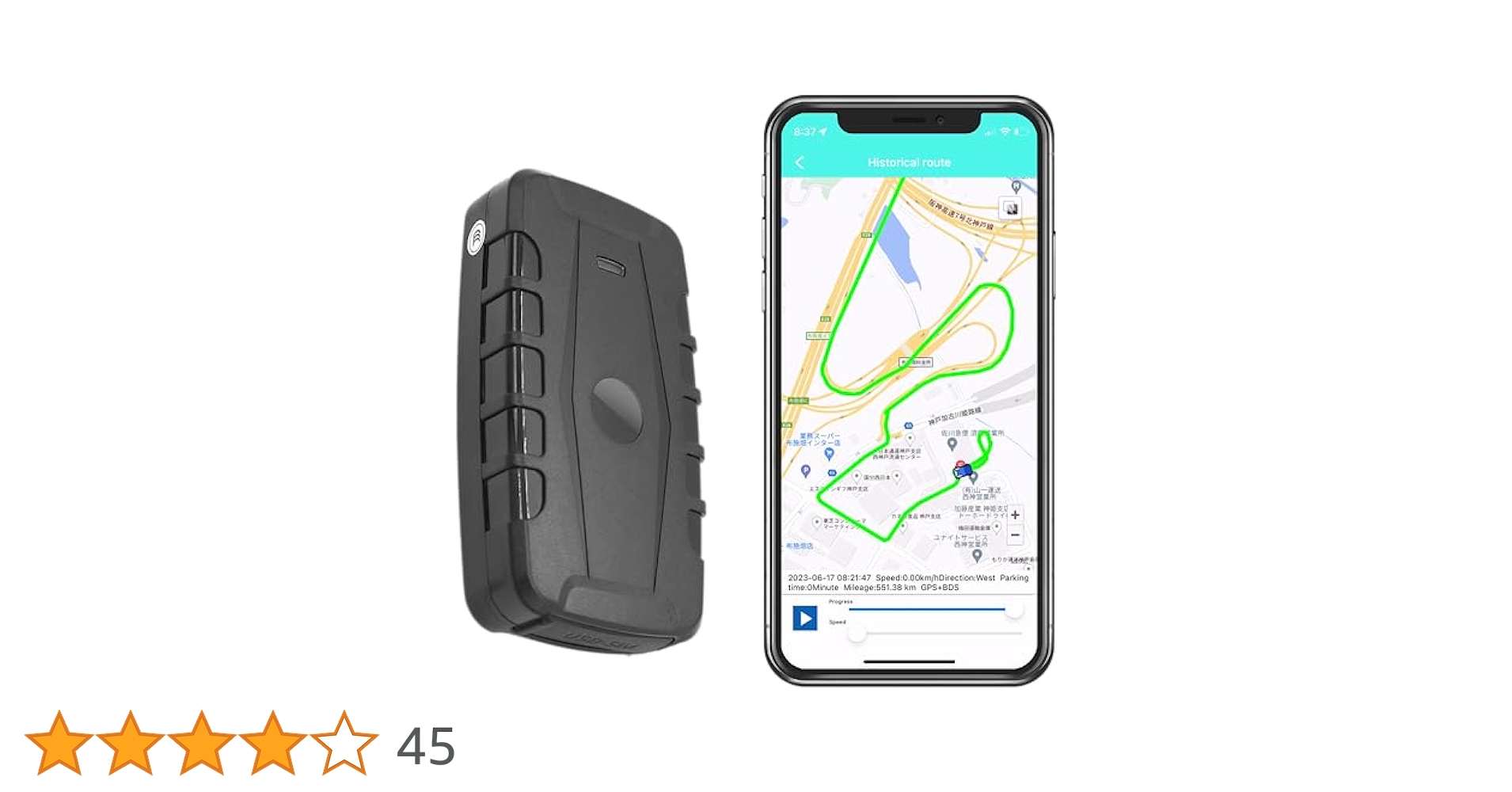 GPS 発信機 リアルタイム 小型 浮気調査 動態管理 車両取付 スマホアプリ sachi-direct_sqgps-19m