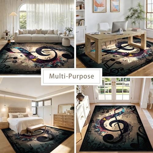 Tapete Decorativo Musical Moderno 5x7ft USHIRUG miniatura 4