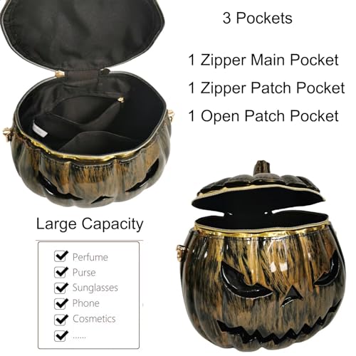 Image of Men and Women PVC Pumpkin Shaped Crossbody Shoulder Bag Handbag Halloween Pumpkin Purse