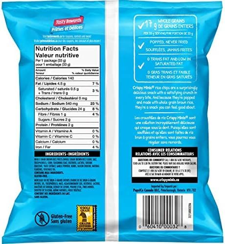 Quaker Crispy Minis Crunchy Dill Brown Rice Chips, 33g/1.2oz (Full Case of 32) Shipped from Canada