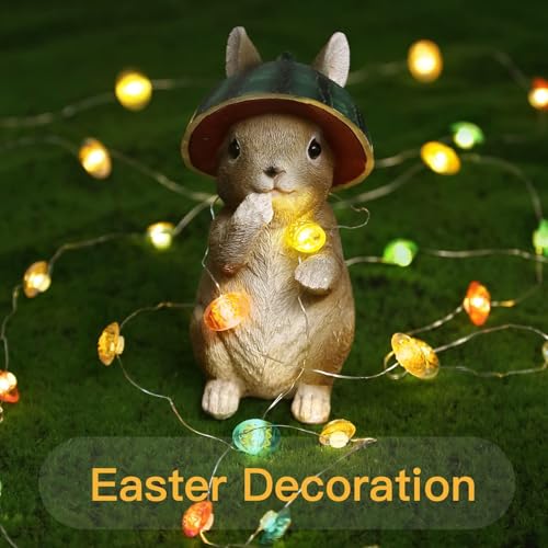Image of suddus Easter Eggs Decor Lights,12.8ft 40LED Multi Color Small Fairy Lights with Remote, Easter Lights String Battery Operated for Table Indoor Home Wreaths Mantels Outdoor Tree Garden Decoration