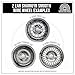 British Wire Wheel 2 Ear Swept Chrome Knock Off Spinner Caps with 5 Lug Wheel Adapters 5x4.5, 5x4.75, 5x5 | Designed for Lowrider Cars with Wire Wheels | Set of 4 + Lead Hammer