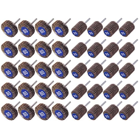 WENORA 40 Pack Abrasive Flap Wheel Sander, 80 Grit Aluminum Oxide Flap Wheels Sandpaper Sanding Wheel for Rotary Tools-1/8"(3mm) Shank Cover