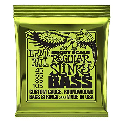 Ernie Ball Regular Slinky Cordes filées en nickel, diapason court, pour basse, calibre 50-105 - Les Beatles, Paul McCartney, John Lennon, RIngo Starr, George Harrison Ernie Ball Regular Slinky Cordes filées en nickel, diapason court, pour basse, calibre 50-105