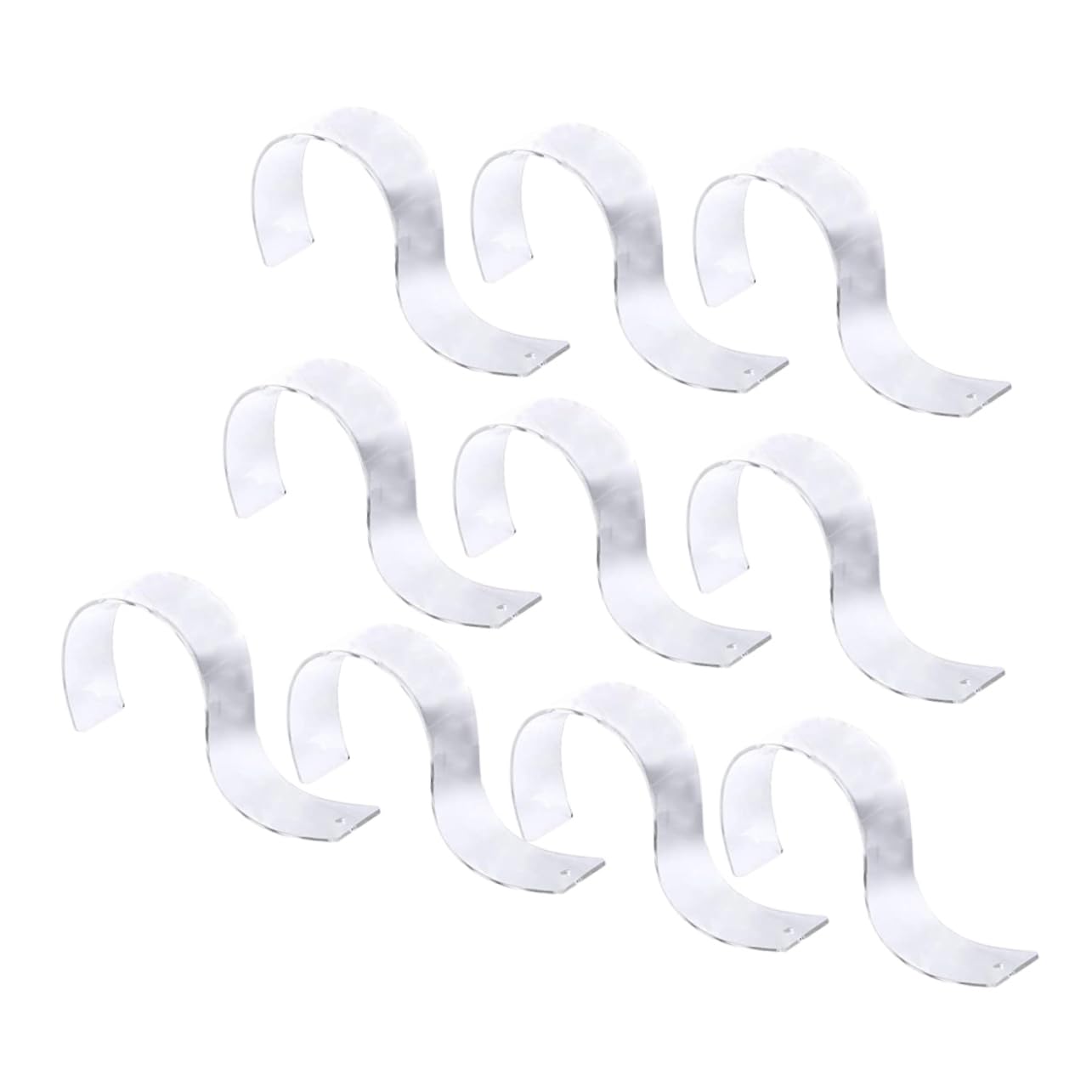 KOMBIUDA Acryl Gürtelständer mit Glatter Oberfläche und Grate S-förmige 10 Stück Transparenter Gürtelaufbewahrungsständer für Supermärkte und Zuhause