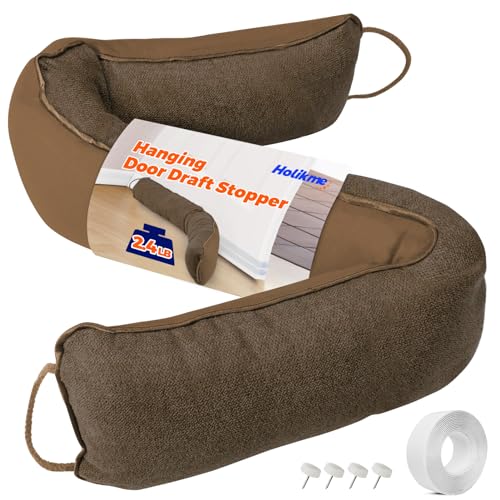 Image of Holikme Weighted Door Draft Stopper - Under Door Seal, 32inch Brown