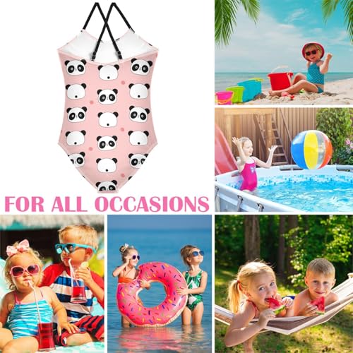 Image of Girls one Piece Swimsuit Summer UPF 50+ Quick Dry Beach Bathing Suit with Straps Swimwear 3-10 Years