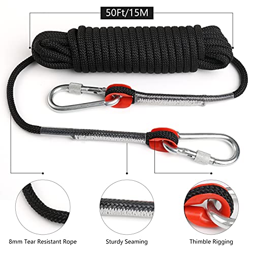 1000lbs Fishing Magnets N52 Magnet Fishing Kit with 50Ft Nylon Rope,2 Stainless Carabiners, Grappling Hook, Non-Slip Gloves, Thread Locker, Cleaner Rag, Plastic Scraper - 3.54'' Large Fishing Magnet - Thumbnail 3