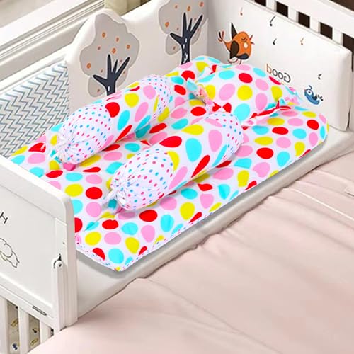 Image of VParents Baby Bedding Set with Mosquito net Sleeping Bag and 4 Piece Gadda Set and Bolsters Combo (Polka dots) 110278
