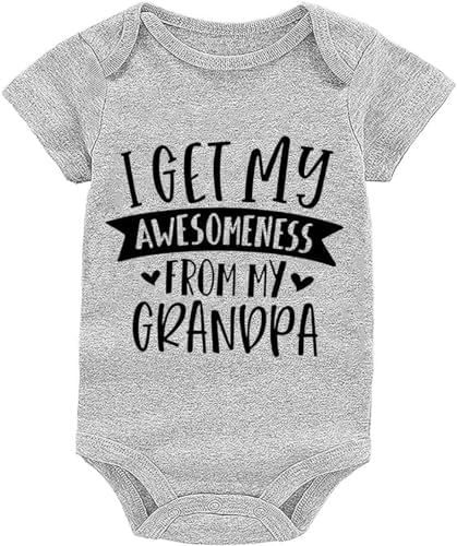 Get Awesomeness From Grandpa Baby Girls Boys Bodysuit Newborn onesie Short Sleeve Infant Romper 0-24 Months image 4