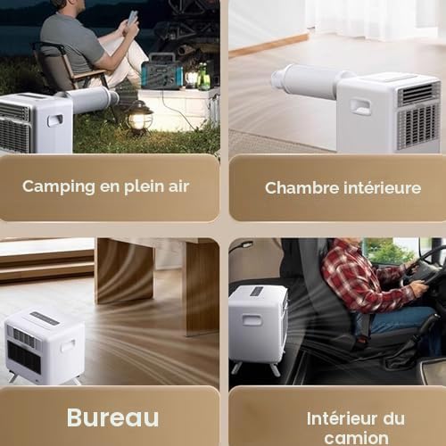 Climatiseur portable avec refroidissement de 3000 BTU, écran tactile économe en énergie pour la maison et le bureau