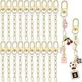 Hzopcw 20pcs Gold Keychain Making Kit, Key Ring Swivel Snap Hook Chains, Extender...