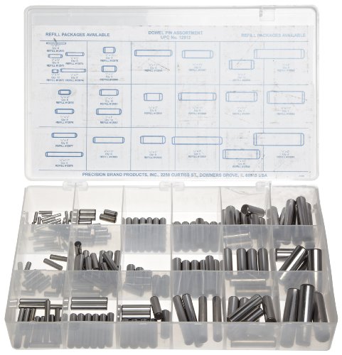 🔥 Alloy Steel Dowel Pin Assortment (176 Pieces), Plain Finish, Inch, With Case