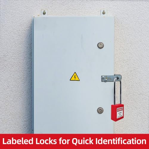 Image of Lockout Tagout Locks Set 5pcs Loto Locks,Red Lockout Locks Keyed Different,Safety Padlocks for Electrical Lockout Tag Out Kit,2 Keys Per Lock, OSHA Compliant Lock Out