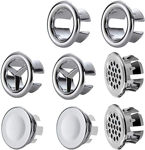 Anillo de rebose de fregadero–WENTS 8Pcs Galvanoplastia Diseño de plástico Lavabo del...
