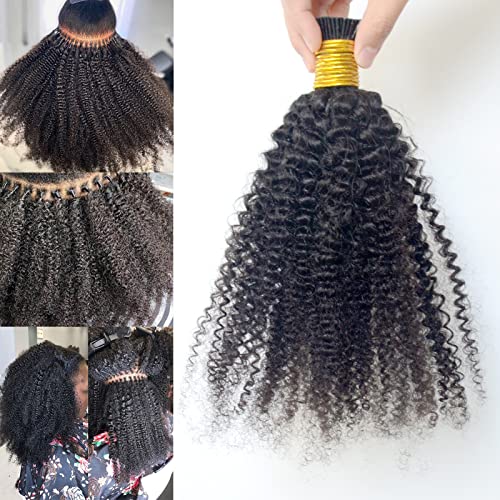 Luwigs I Tip Hair Extensions Afro Kinky Curly 4b 4C Human Virgin Hair 0.5g/strand 50g Pre Bonded Microlinks Keratin Fusi