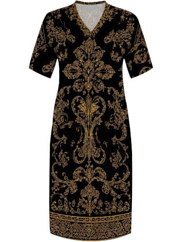 Image of PinkPatty Women's Oversize V Neck Short Sleeve Maxi Dress with Pockets