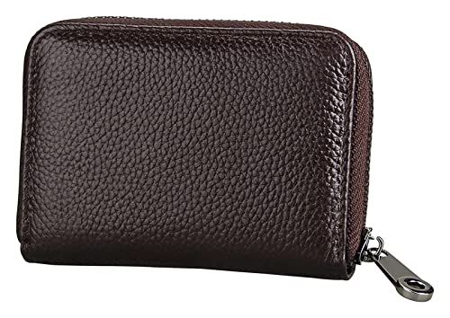Business Card Case Leather Multifunction Bank Holder Credit Passport Organizer Wallet Wallets(Coffee Color)