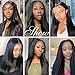Feibin 13x4 Lace Frontal Closure 8 Inch Ear To Ear Free Part lace Closure Brazilian Silky Straight Frontal Human Hair Extensions Pre-Plucked Frontals Closure Natural Black Color