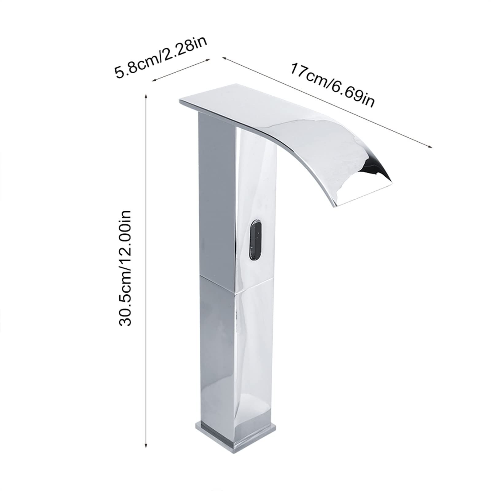 Yosoo Health Gear Grifo de Lavabo con Sensor Infrarrojo, Cascada G1/2, Grifo de Inducción Automático sin Contacto para Lavado de Manos en el Baño