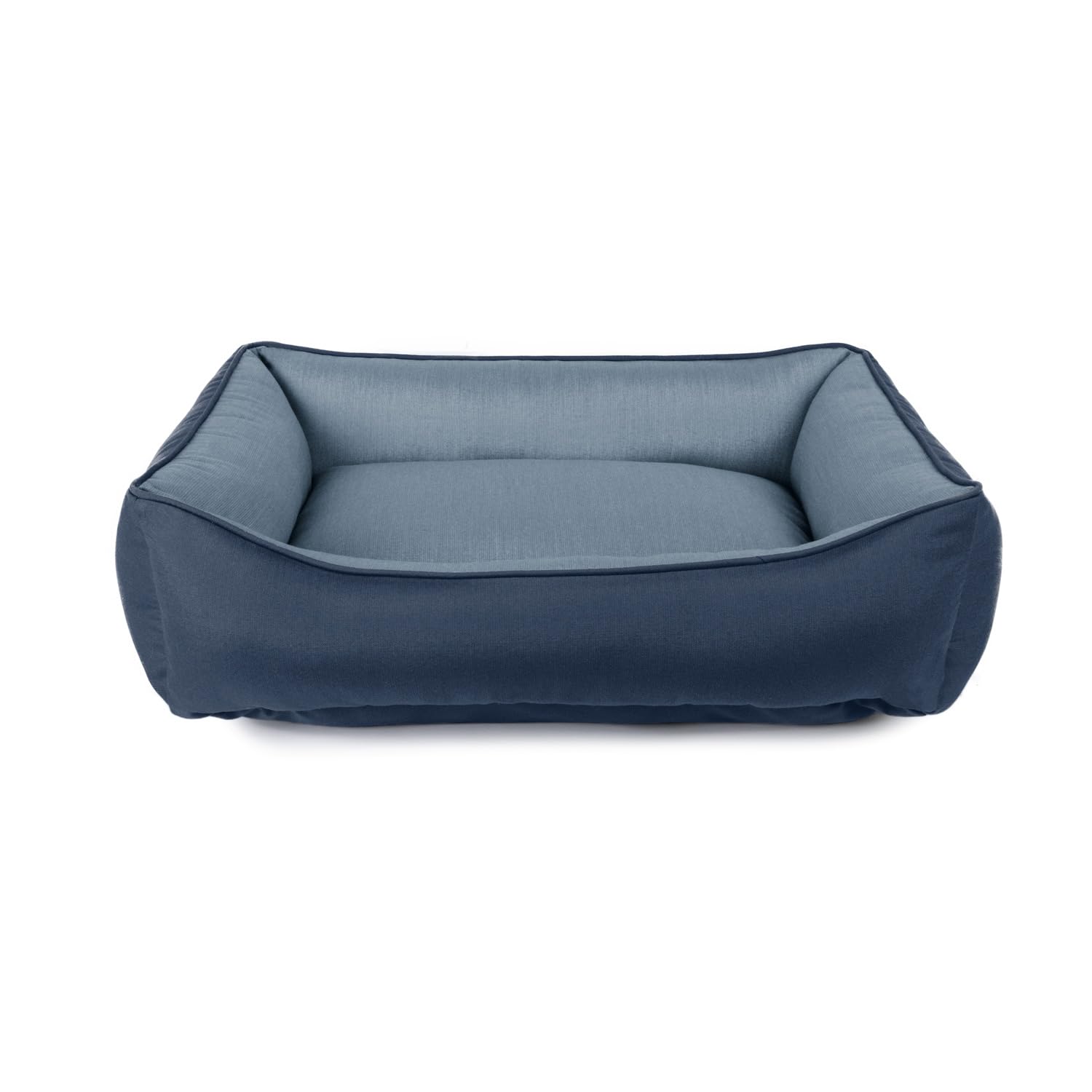 Sunbrella Outdoor/Indoor Reversible Double Sided, Cuddler Dog Bed with Bumper 42"x54"x13", Extra Large, Denim/Indigo
