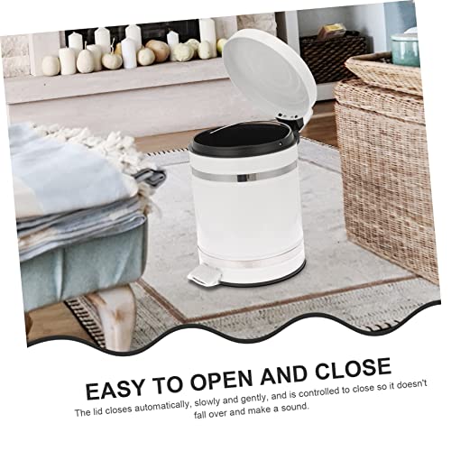 Caneca de basura con pedal y tapa blanca rectangular 5L miniatura 7