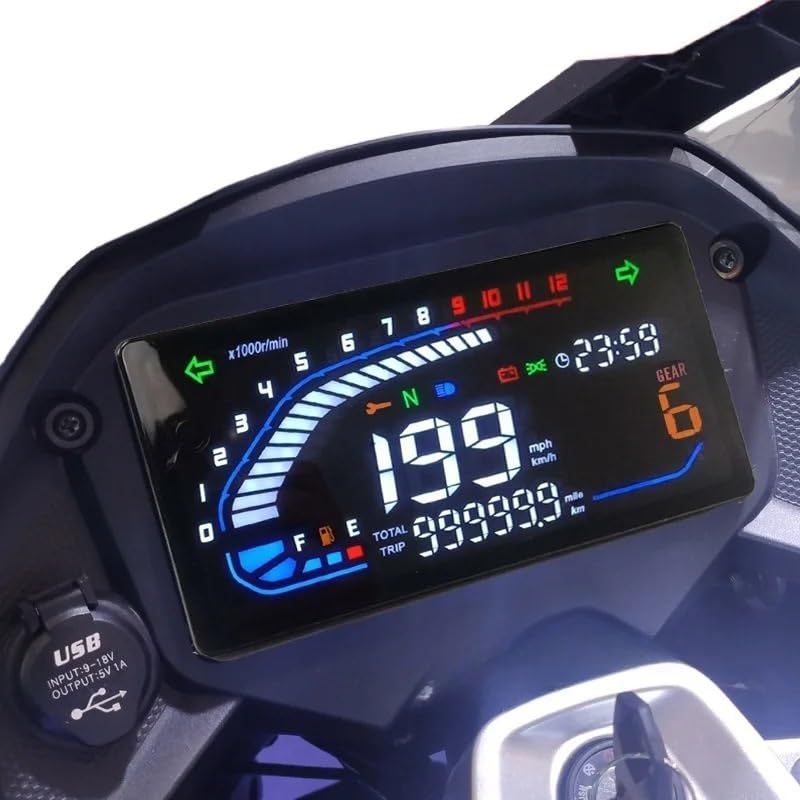 Tachymètre ensemble d'instruments de moto 12V avec odomètre réglable et compteur de vitesse LED - 6