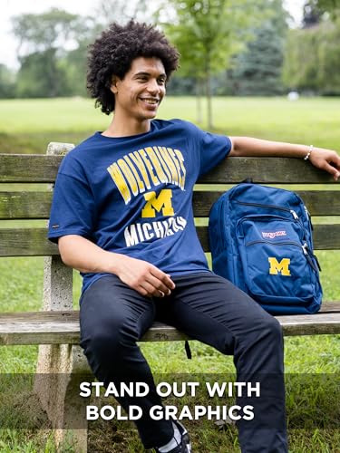 Image of JanSport NCAA Officially Licensed Campus Short Sleeve T Shirt for Men, Soft & Breathable Pre-Shrunk Cotton Crewneck T Shirt