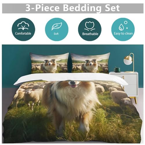Parures de lit 3D chien avec housse de couette 200x200 et taies d'oreiller - 6