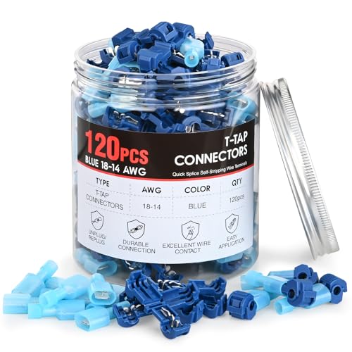Nilight 120PCS/60 Pairs Blue T-Tap Quick Splice Disconnect Wire Terminals