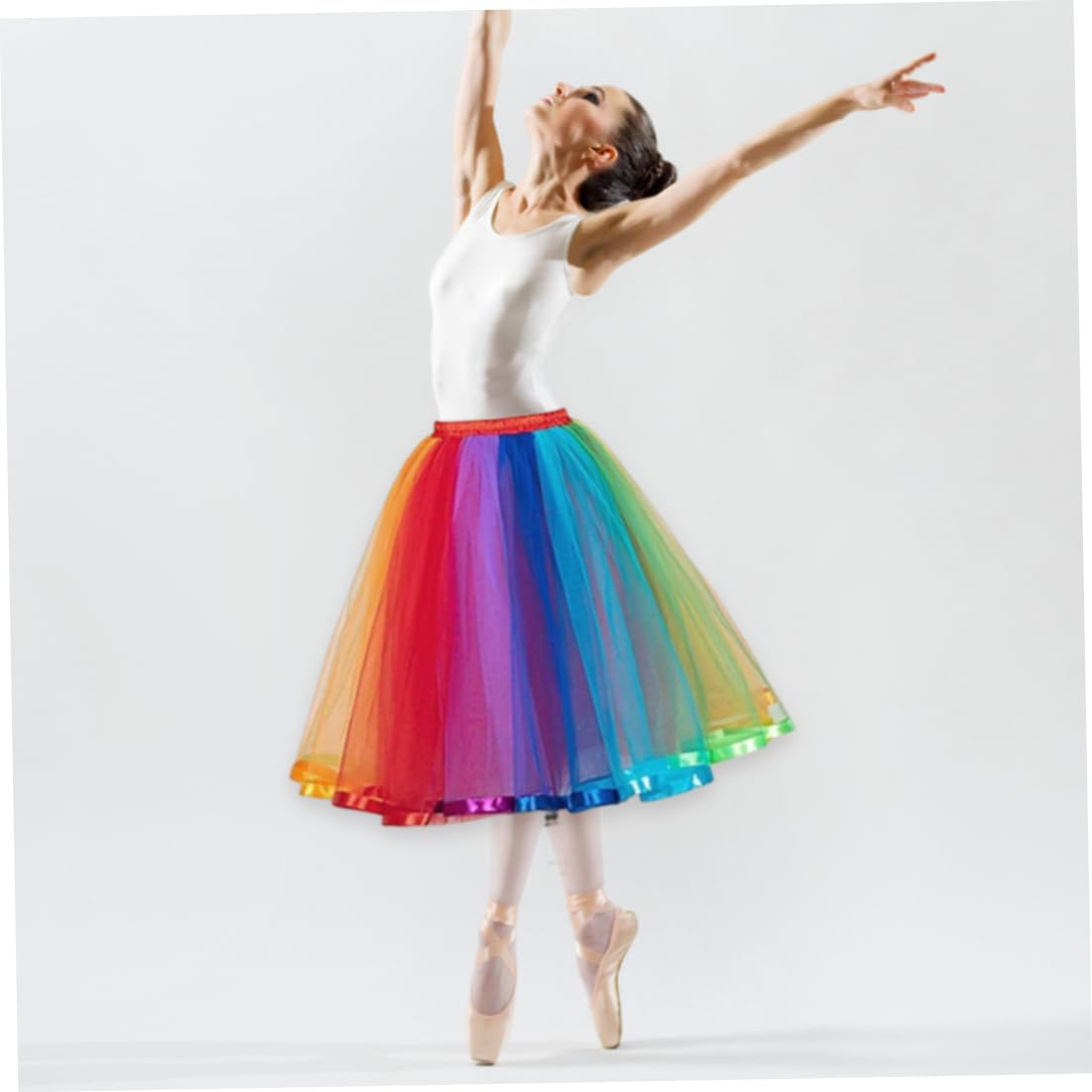 Gcroet Donne Arcobaleno a Strati Rainbow Gonna in Tulle Girl Girl Gonna Neon Abito Arcobaleno per Il Costume da Festa XL ..