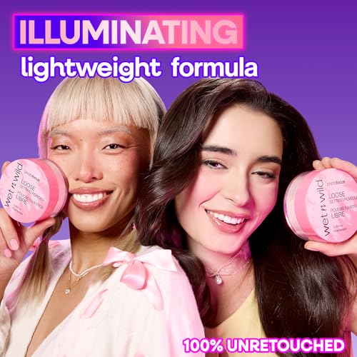 Image of wet n wild Photo Focus Loose Setting Powder, Lightweight Silky Formula, Radiant Tint for a Luminous Glow, Blurring & Oil-Control Finish, Long-Lasting Makeup Setting Powder, Cruelty-Free - Soft Pink