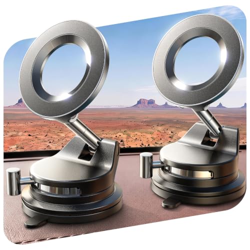 2-Pack LISEN MagSafe Magnetic Adjustable Suction Cup Car Phone Mounts (Black) - image 1