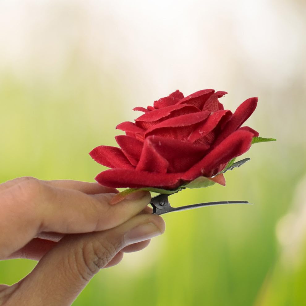 Image of Artificial Velvet Rose Flower Heads for Decoration, Craft, DIY Projects, Home Decor, Wedding and Festival Decoration, Pack of 12