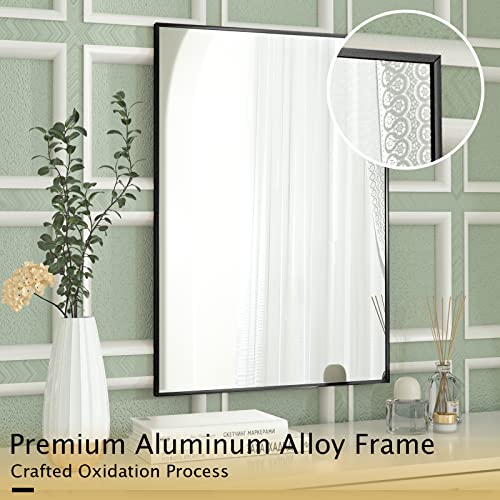 Harritpure 20“X30” Bathroom Mirror Rectangular Wall Mirror Metal Frame Hanging Mirrors Horizontal Or Vertical Hangs Simplicity Decor For Bedroom Living Room Bathroom Entryway, Black #TOP3