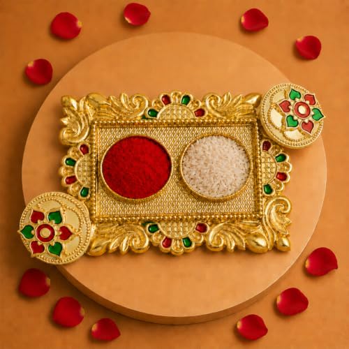 Image of Oblivion Set of 5 Silver Colour Designer Rakhi for Brother | Fancy Multi Design Rakhi Collection with Ganesh Ji Pooja Thali, Coin & Greeting Card | Raksha Bandhan Gift Set
