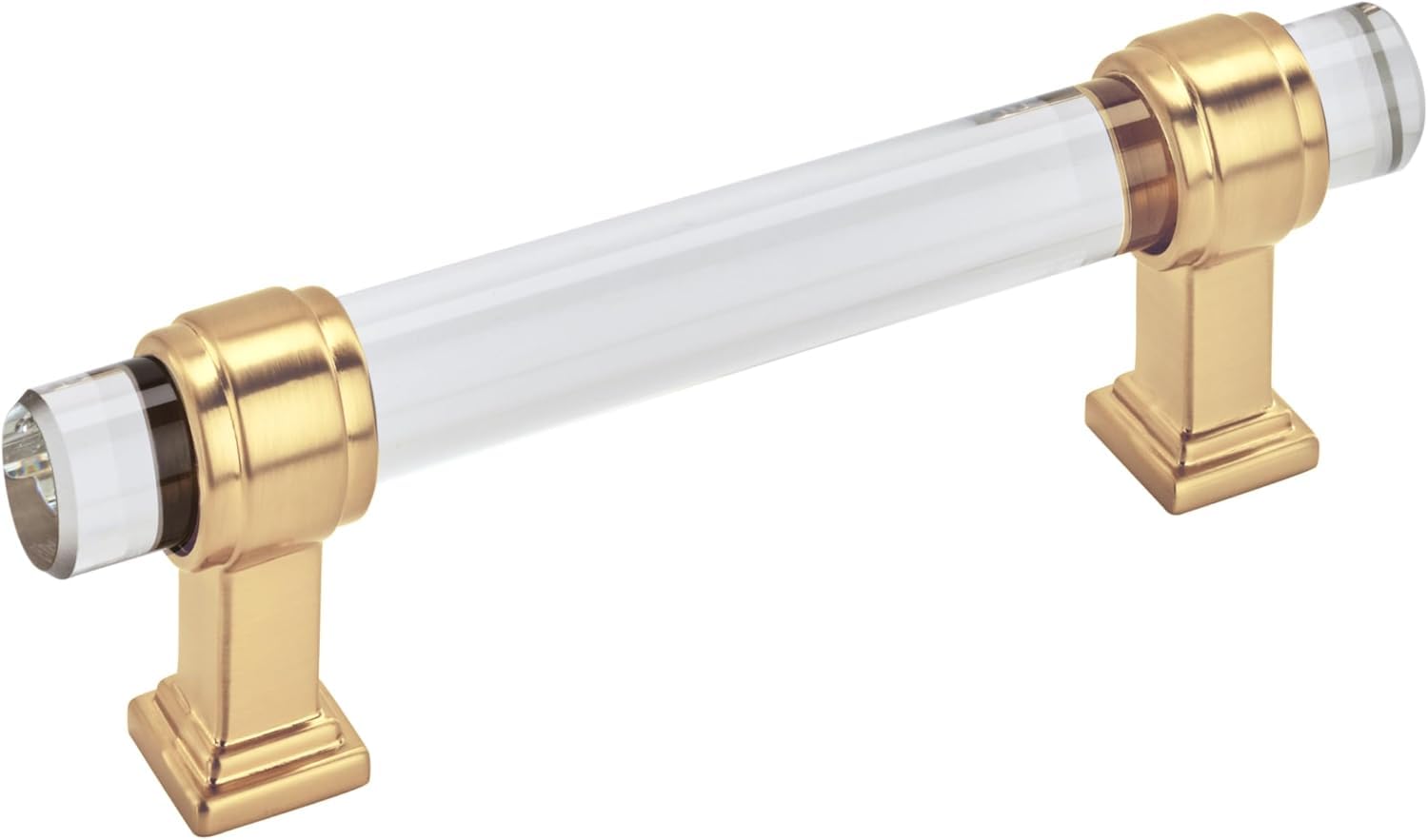 Amerock | Cabinet Pull | Clear/Champagne Bronze | 3-3/4 inch (96 mm) Center to Center | Glacio | 1 Pack | Drawer Pull | Drawer Handle | Cabinet Hardware