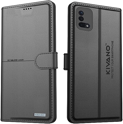 Image of KIVANO Compatible with Oppo A74 5G Flip Cover | Leather Finish | Inside Pockets & Inbuilt Stand | Shockproof Wallet Style Magnetic Closure Back Cover Case