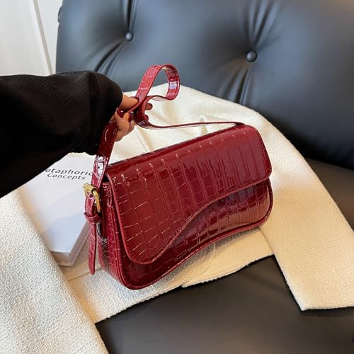 Image of Shoulder Bag for Women Trendy Purse PU Leather Hobo Handbags Clutch Saddle Bag with 2 Removable Stra
