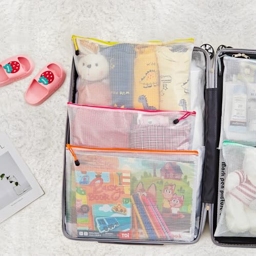 Jarlink A3 (16.9X12.4 In, 12 Pcs) Mesh Zipper Pouch, 12 Colors Extra Large Zipper Bags thumb #7