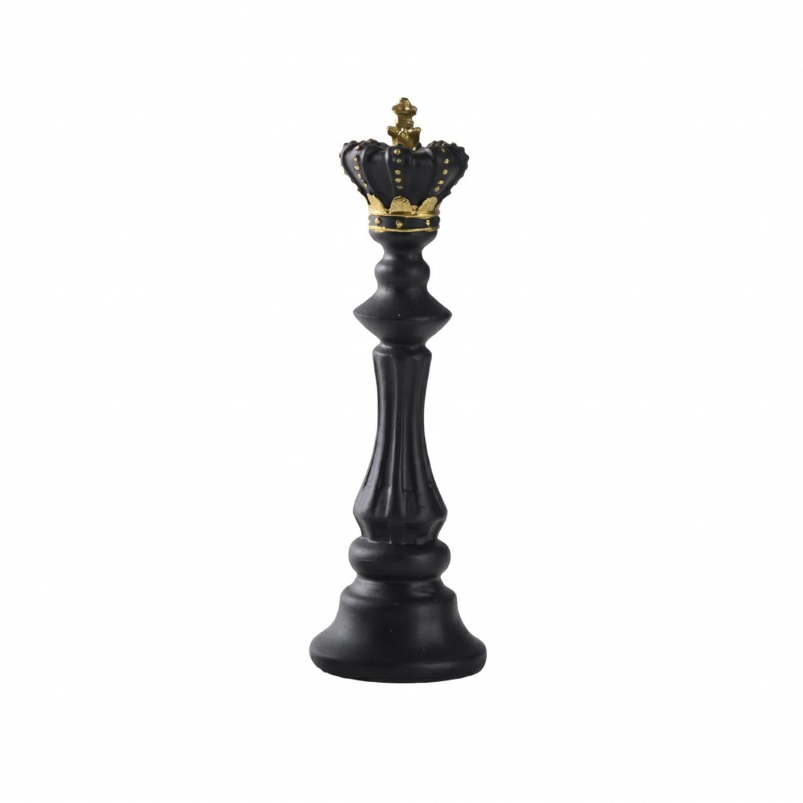 Chess Figurine Gold-Accented Chess Piece Statue Carved Ornament for Collectors, Bookshelf, Study, Office Black King-image-43