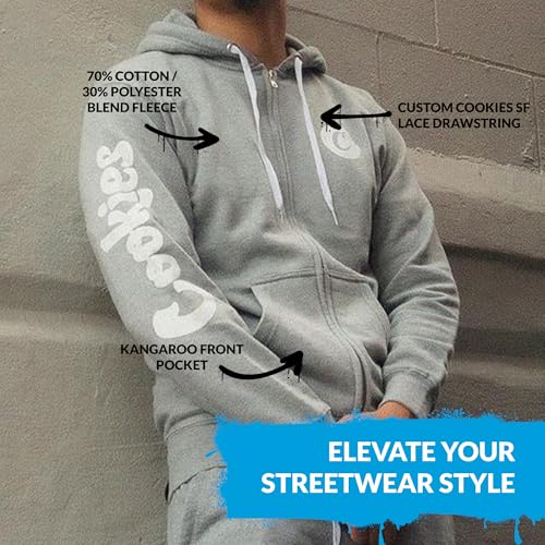 COOKIES C Bite Logo Zipper Hoodie – Comfortable Hoodies for Men's Everyday Wear – Soft Fleece Ideal for Work & Casual Outfits2